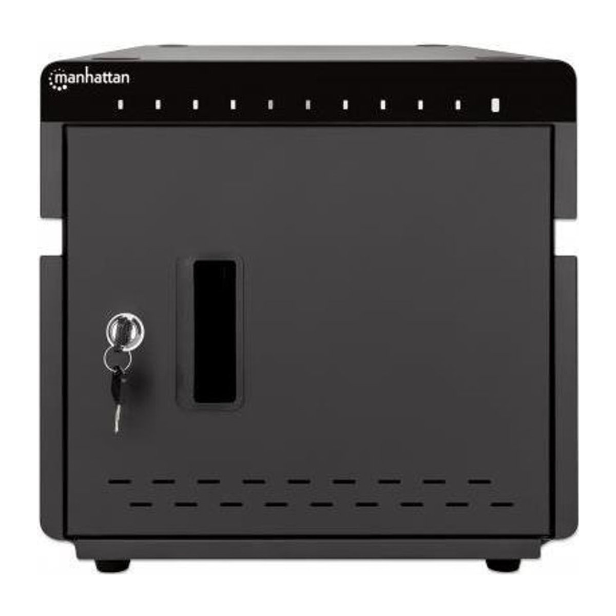Manhattan 10-Port Ladeschrank mit 180 W und 10 USB-C PD-Ports, abschließbares Metallgehäuse in Schwarz - Bild 1