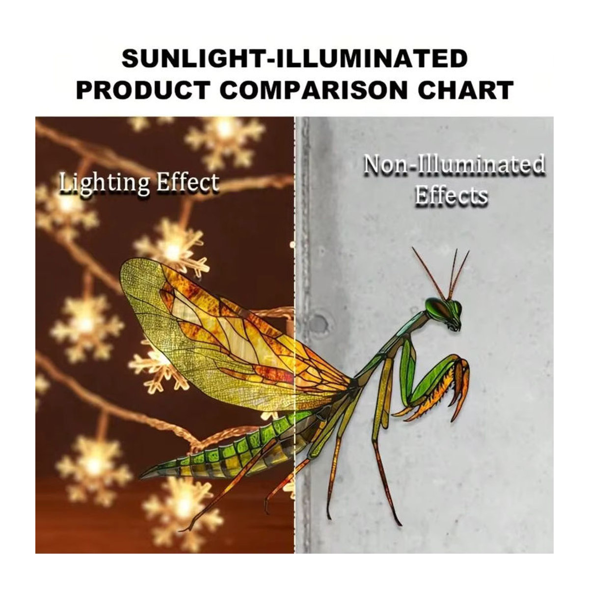 Mantis Acryl Gartendekorationsanhänger aus Kunstharz in Mehrfarbig, abstrakte Tier-Dekoration im Art Déco Stil, Höhe: 20 cm - Bild 3