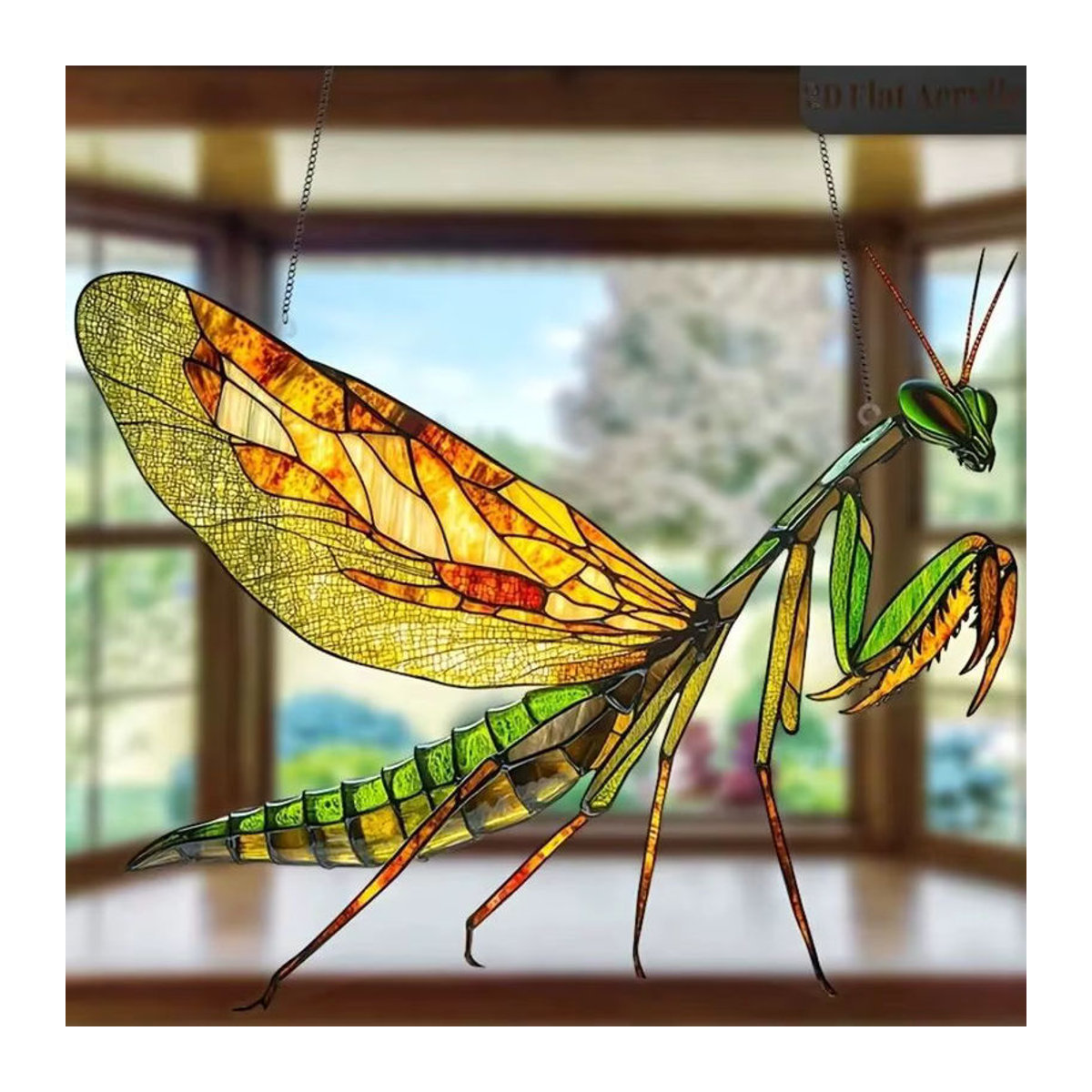 Mantis Acryl Gartendekorationsanhänger aus Kunstharz in Mehrfarbig, abstrakte Tier-Dekoration im Art Déco Stil, Höhe: 20 cm - Bild 5