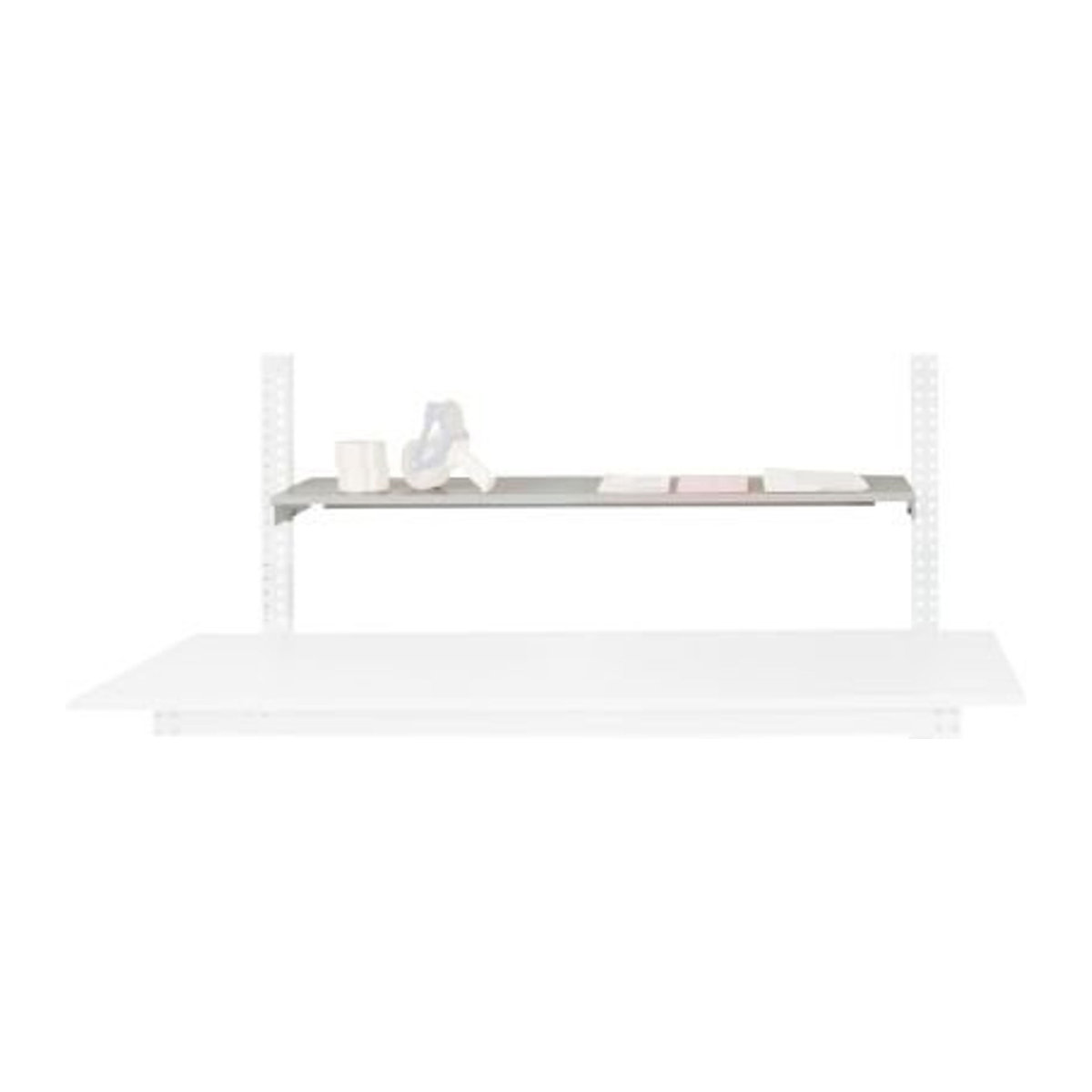 Manuflex Ablage Melamin Lichtgrau mit Unterzug für Packtisch 1750 mm, B: 1500 cm, T: 35 cm, H: 1,9 cm - Bild 2
