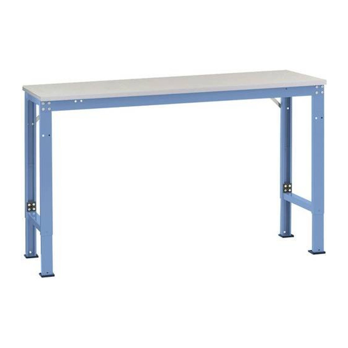 Manuflex Arbeits-Grundtisch UNIVERSAL Spezial mit Kunststoffplatte, B/T/H: 150 x 100 x 72 cm, Grau und Blau - Bild 1