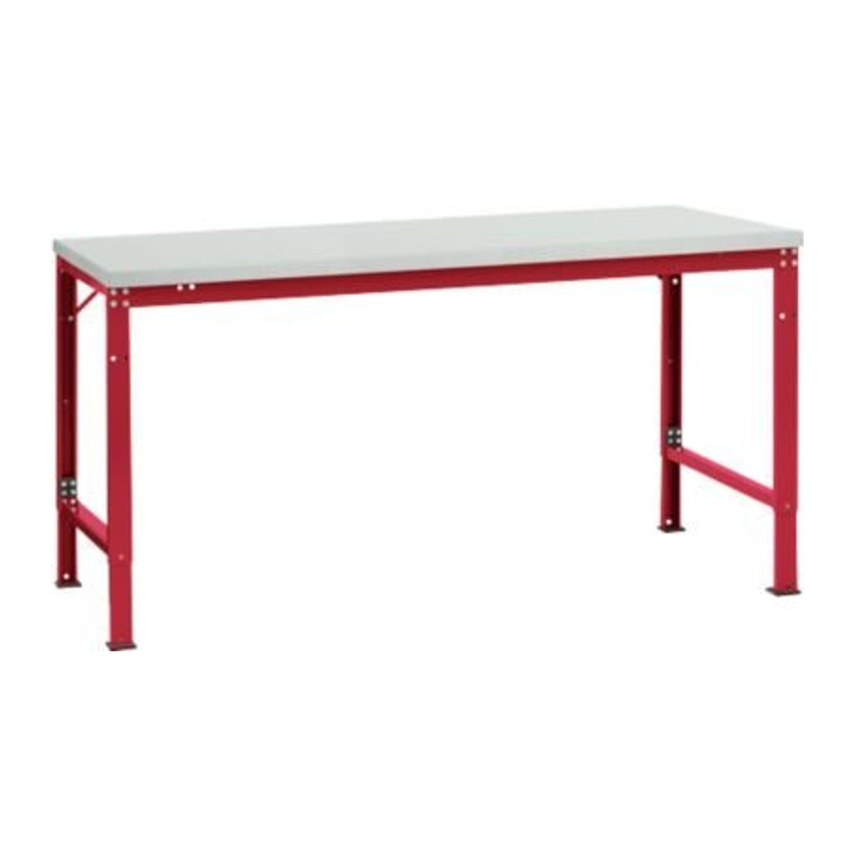 Manuflex Arbeits-Grundtisch UNIVERSAL Spezial mit Kunststoffplatte, B/T/H: 175 cm x 100 cm x 72 cm, Grau/Rot/Bunt - Bild 2