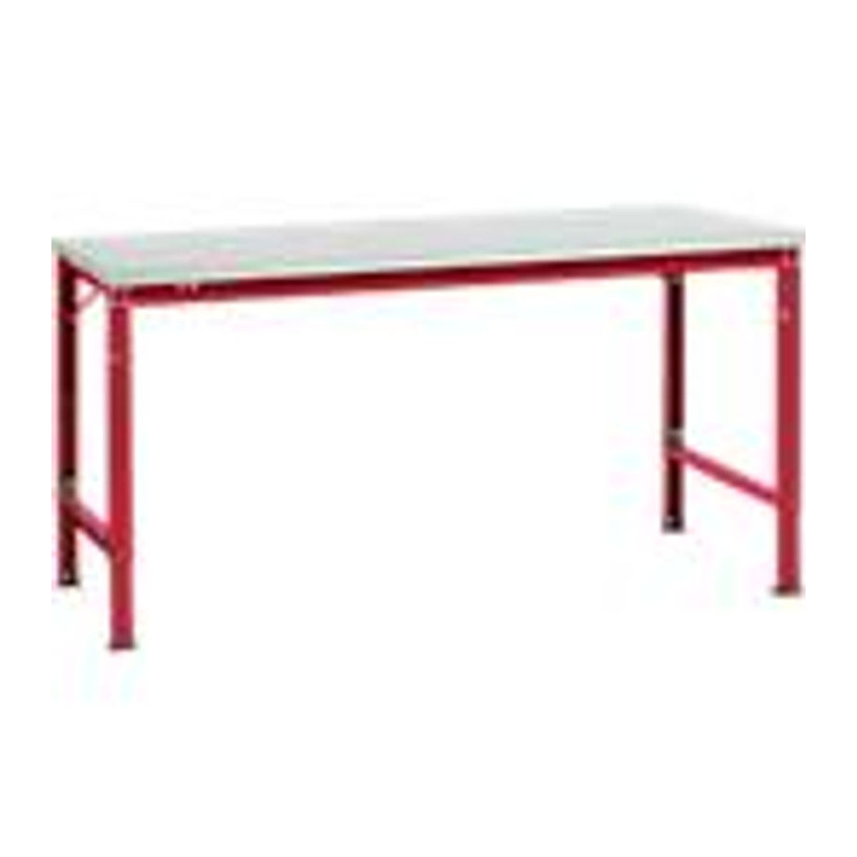 Manuflex Arbeits-Grundtisch UNIVERSAL Spezial mit Kunststoffplatte, B/T/H: 175 cm x 100 cm x 72 cm, Grau/Rot/Bunt - Bild 3