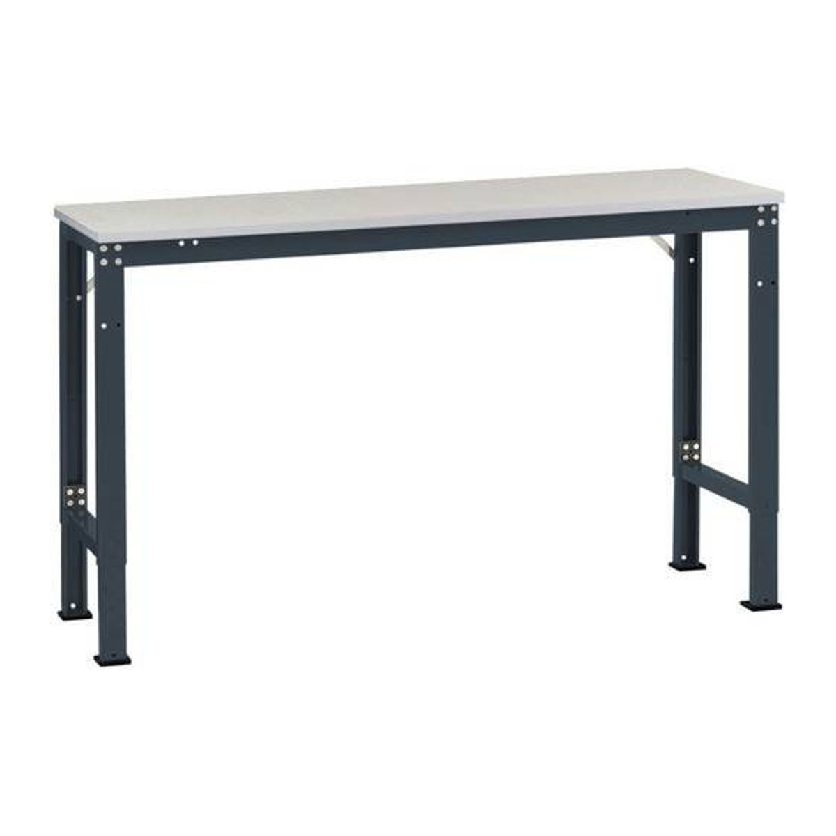 Manuflex Arbeits-Grundtisch UNIVERSAL Spezial mit Kunststoffplatte, B/T/H: 200 x 80 x 72,2 cm, Grau Anthrazit Weiß - Bild 1