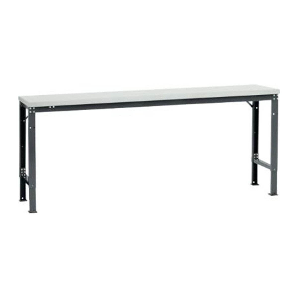 Manuflex Arbeits-Grundtisch UNIVERSAL Spezial mit Kunststoffplatte, B/T/H: 200 x 80 x 72,2 cm, Grau Anthrazit Weiß - Bild 2