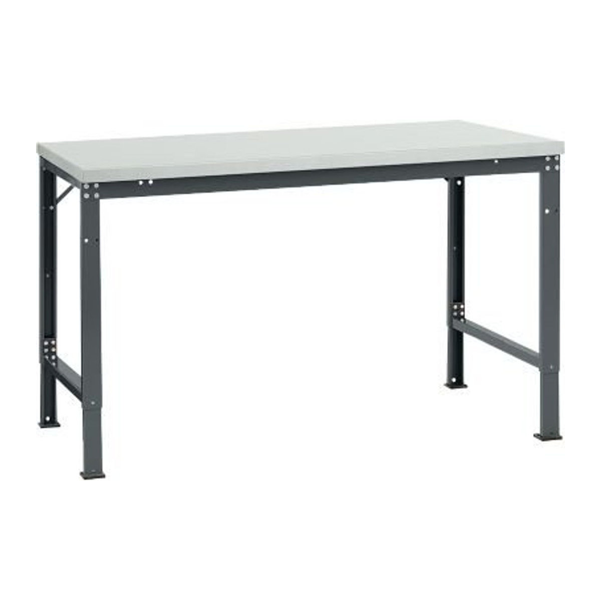 Manuflex Arbeits-Grundtisch UNIVERSAL Spezial mit Kunststoffplatte, Grau/Anthrazit/Weiß, B/T/H: 150 x 100 x 72 cm - Bild 2