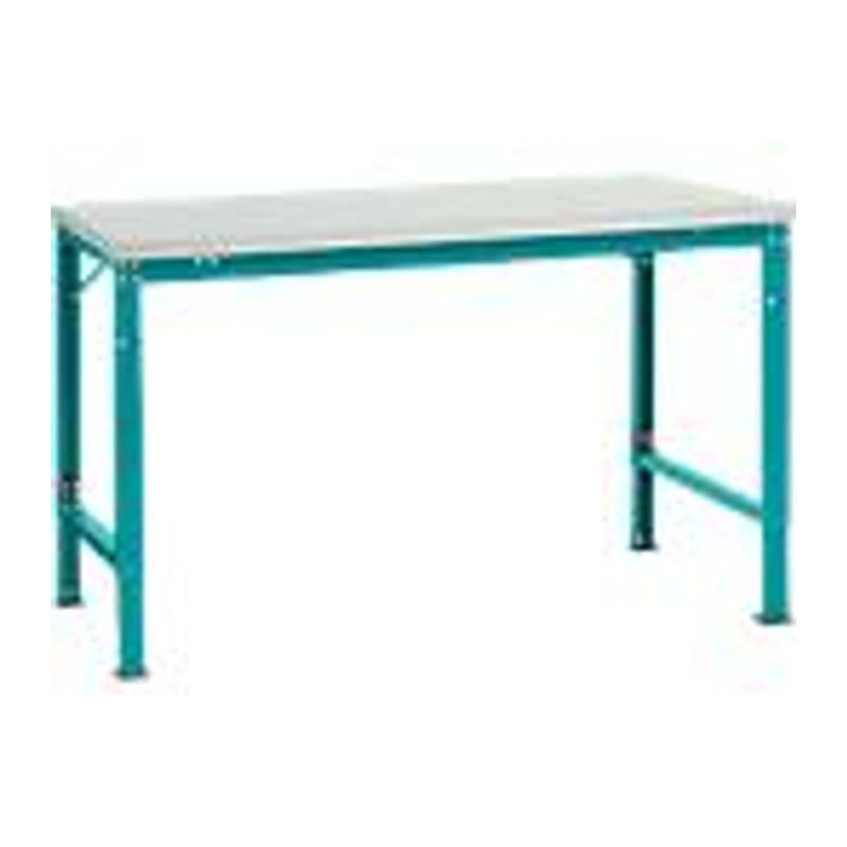 Manuflex Arbeits-Grundtisch UNIVERSAL Spezial mit Kunststoffplatte, Grau und Blau, B/T/H: 150 x 100 x 72 cm - Bild 2