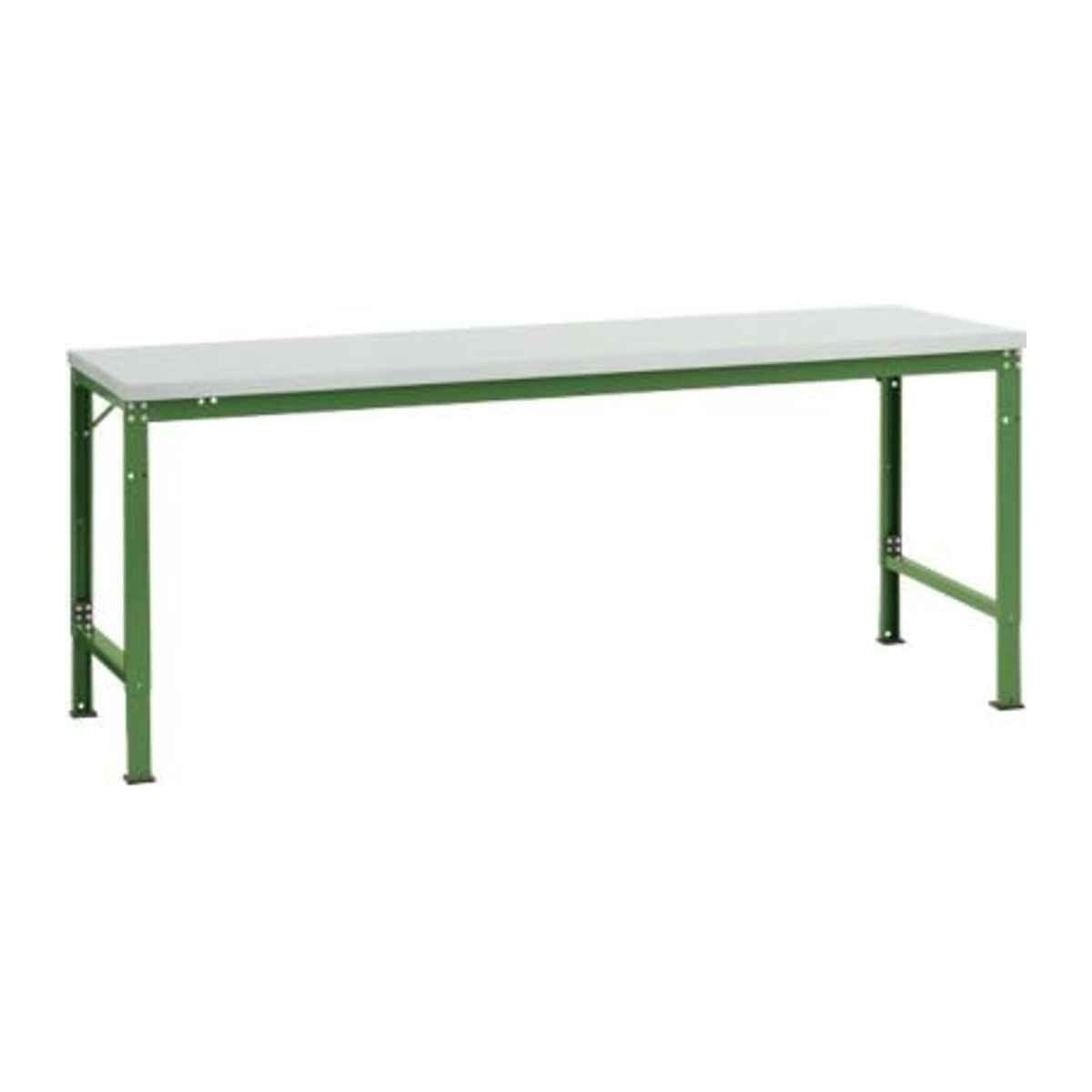 Manuflex Arbeits-Grundtisch UNIVERSAL Spezial mit Kunststoffplatte, Grau und Grün, B/T/H: 200 x 100 x 72 cm - Bild 2
