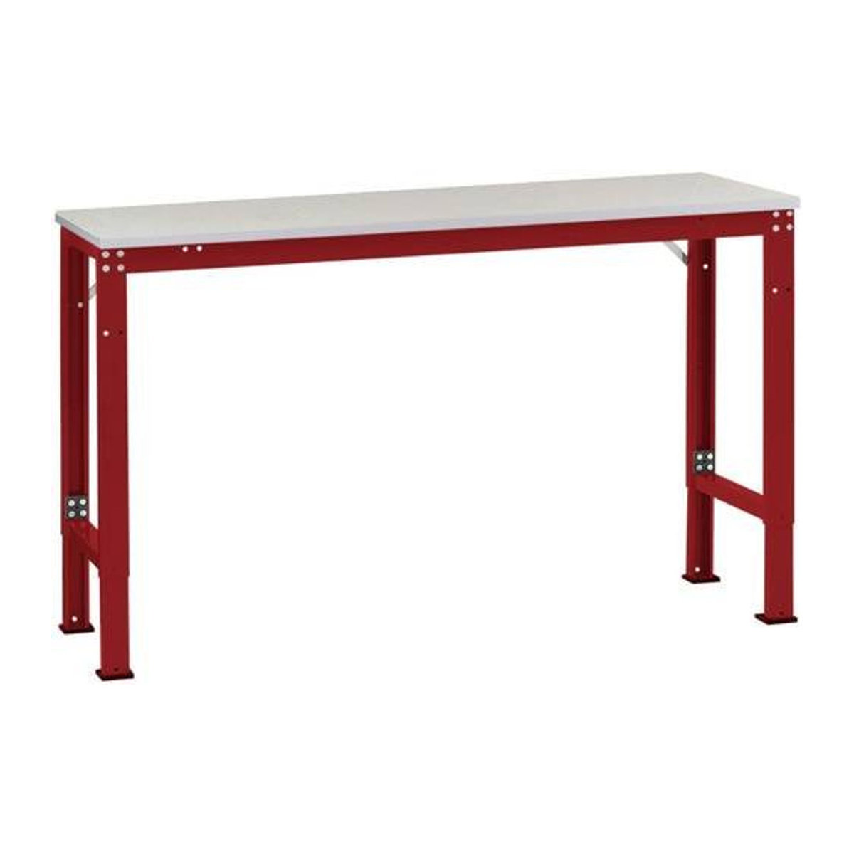 Manuflex Arbeits-Grundtisch UNIVERSAL Spezial mit Kunststoffplatte, Grau und Rot, B/T/H: 200 x 100 x 72 cm - Bild 1