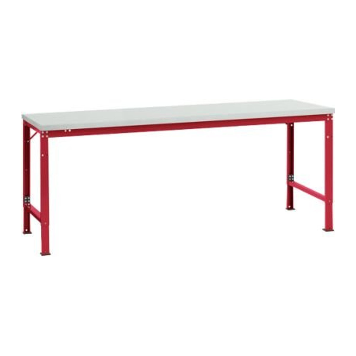 Manuflex Arbeits-Grundtisch UNIVERSAL Spezial mit Kunststoffplatte, Grau und Rot, B/T/H: 200 x 100 x 72 cm - Bild 2
