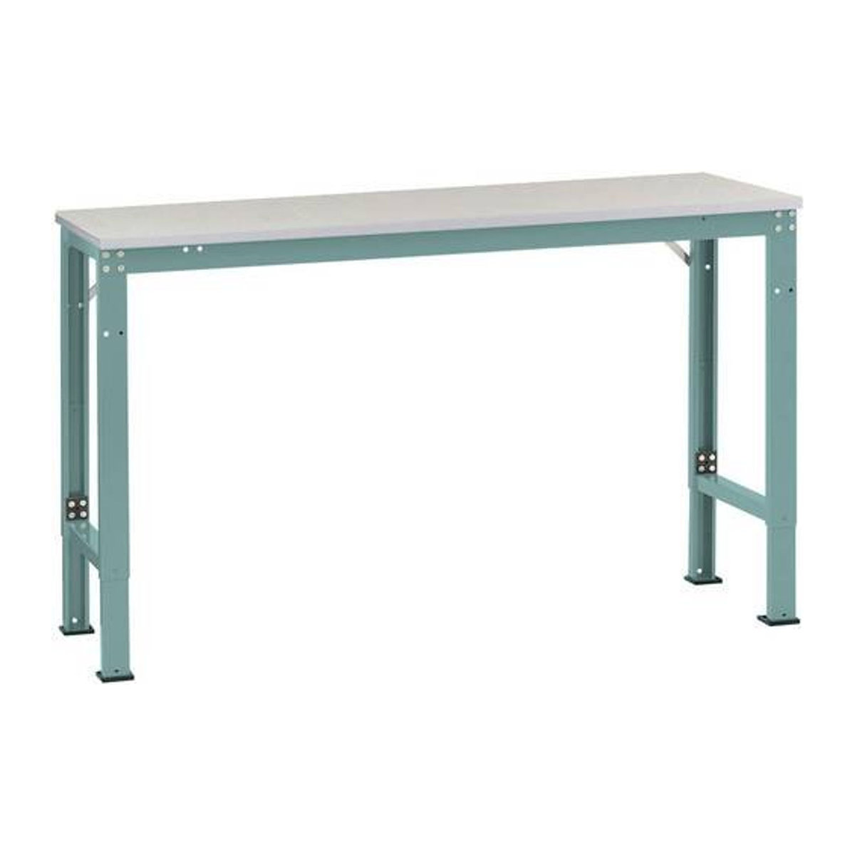 Manuflex Arbeits-Grundtisch UNIVERSAL Spezial mit Kunststoffplatte in Grau und Blau, B/T/H: 200 x 80 x 72,2 cm - Bild 1