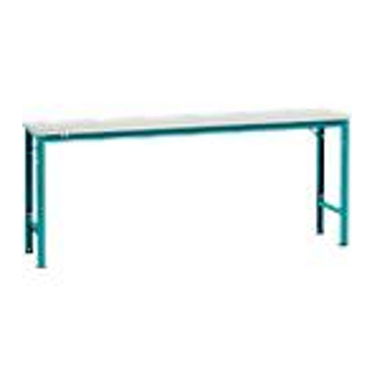 Manuflex Arbeits-Grundtisch UNIVERSAL Spezial mit Kunststoffplatte in Grau und Blau, B/T/H: 200 x 80 x 72,2 cm - Bild 2