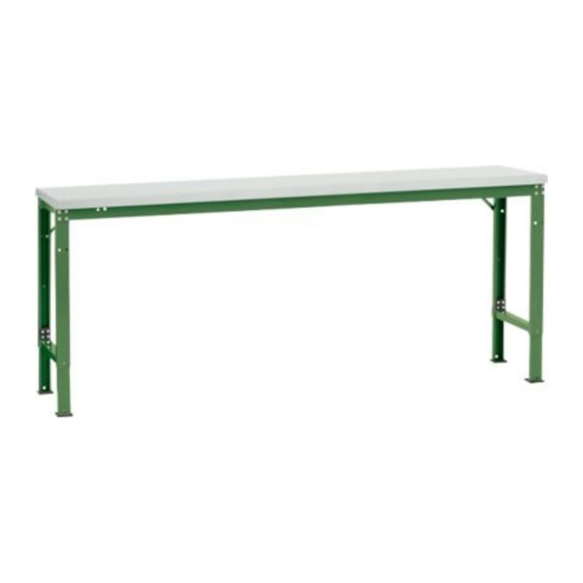 Manuflex Arbeits-Grundtisch UNIVERSAL Spezial mit Kunststoffplatte in Grau und Grün, B/T/H: 200 x 80 x 72,2 cm - Bild 2