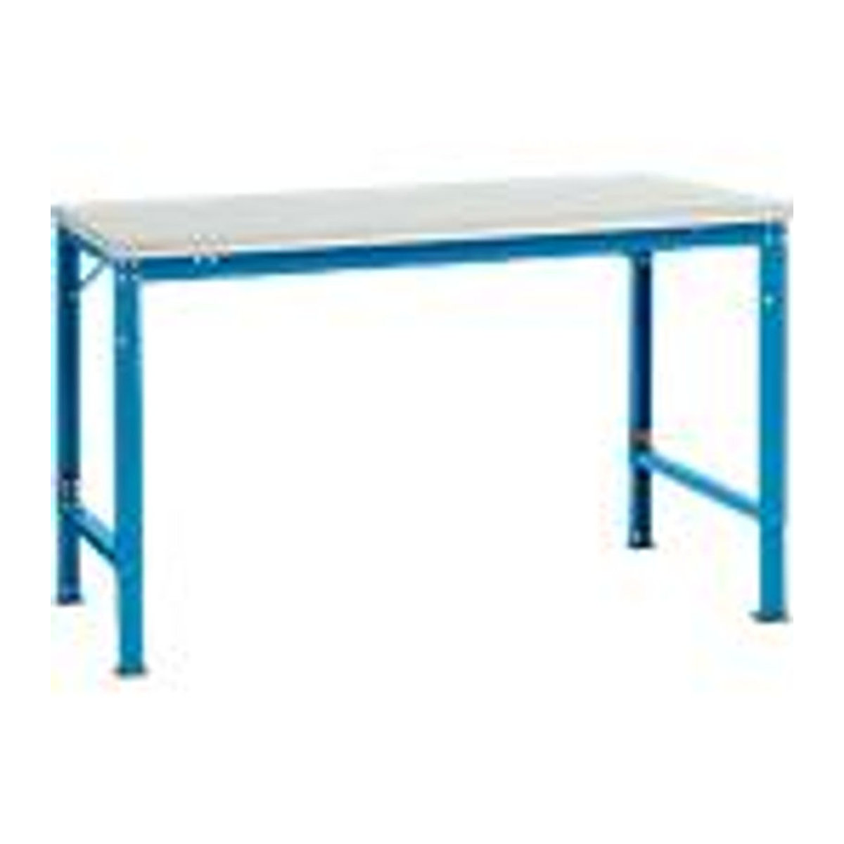 Manuflex Arbeits-Grundtisch UNIVERSAL Spezial mit Melaminplatte in Grau und Blau, B/T: 150 x 100 cm - Bild 2