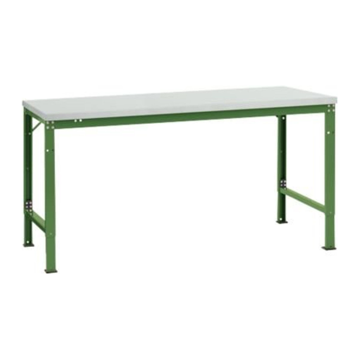 Manuflex Arbeits-Grundtisch UNIVERSAL Spezial mit Melaminplatte in Lichtgrau und Resedagrün, B/T: 175 x 100 cm - Bild 2