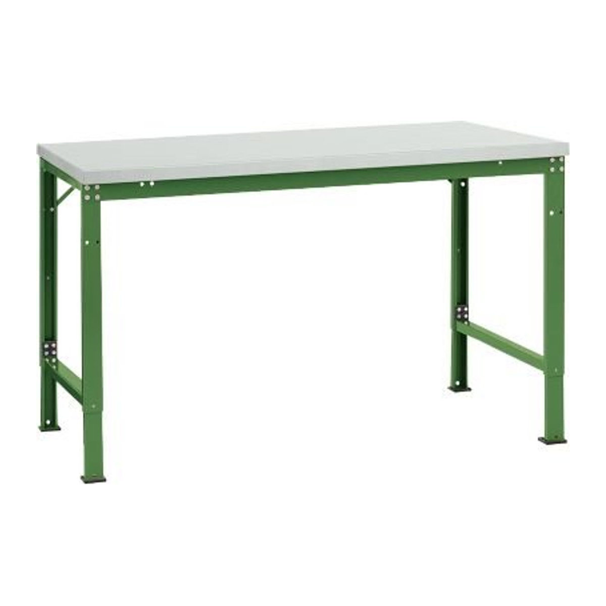 Manuflex Arbeits-Grundtisch UNIVERSAL Spezial mit Melaminplatte in Lichtgrau und Resedegrün, B/T: 150 x 100 cm - Bild 2