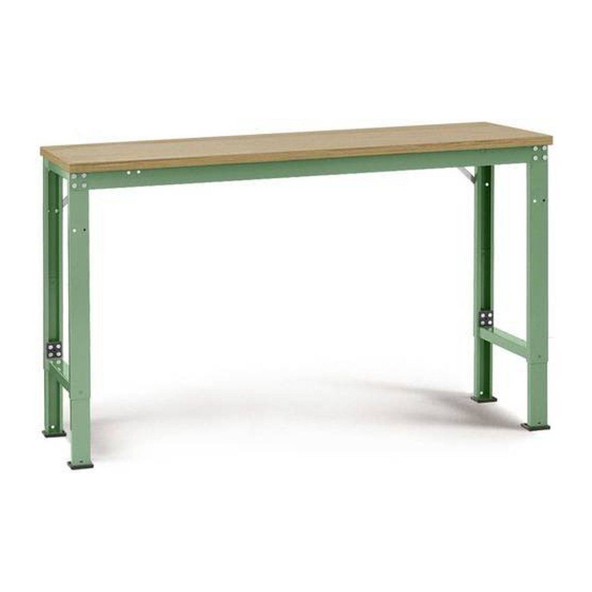 Manuflex Arbeits-Grundtisch UNIVERSAL Spezial mit Multiplexplatte aus Buche, Farbe Resedagrün, B/T: 1750 x 1000 mm - Bild 1