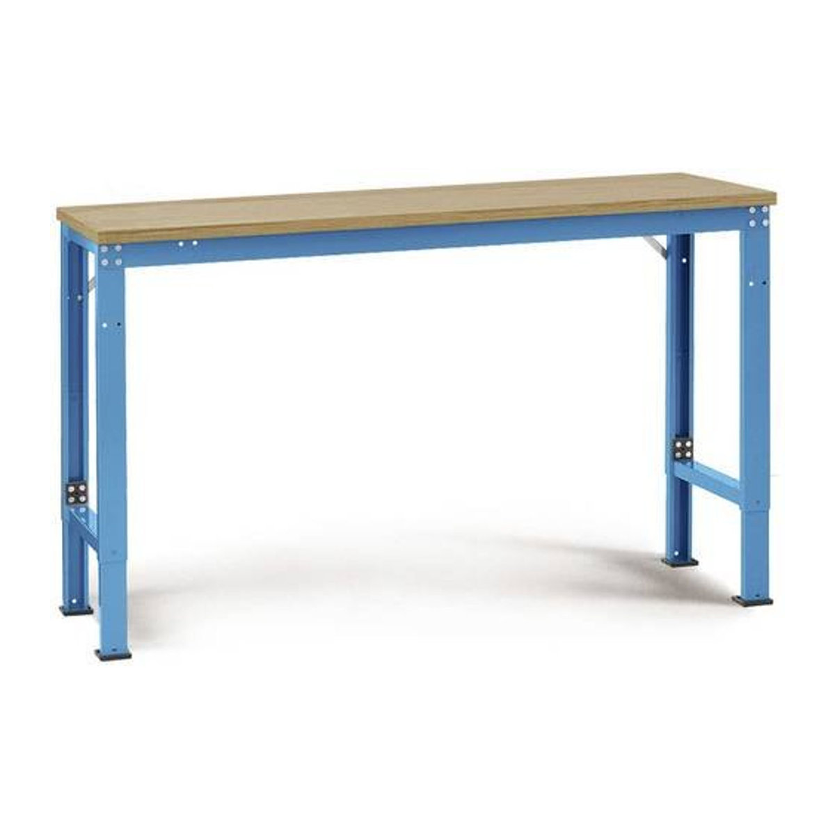 Manuflex Arbeits-Grundtisch UNIVERSAL Spezial mit Multiplexplatte aus Buche in Blau, B/T: 1500 x 800 mm - Bild 1