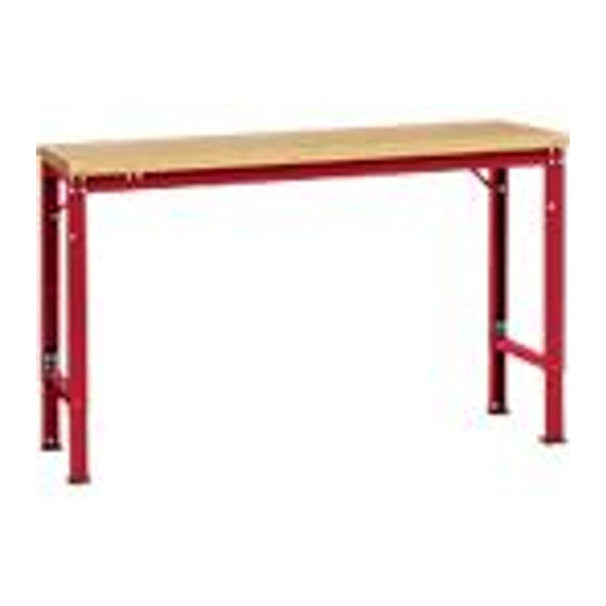 Manuflex Arbeits-Grundtisch UNIVERSAL Spezial mit Multiplexplatte aus Buche in Rot, B/T/H: 150 x 80 x 80 cm - Bild 3