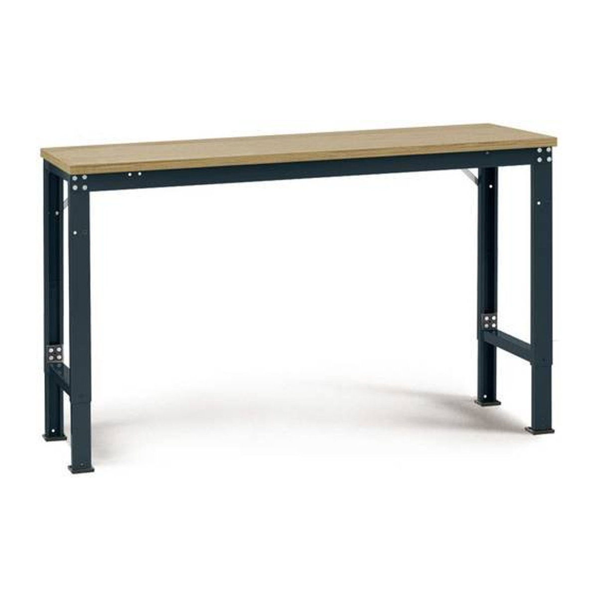 Manuflex Arbeits-Grundtisch UNIVERSAL Spezial mit Multiplexplatte in Anthrazit und Natur, B/T: 175 x 80 cm - Bild 1