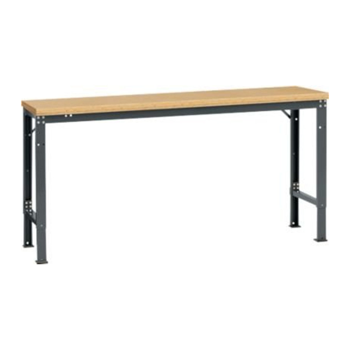 Manuflex Arbeits-Grundtisch UNIVERSAL Spezial mit Multiplexplatte in Anthrazit und Natur, B/T: 175 x 80 cm - Bild 2