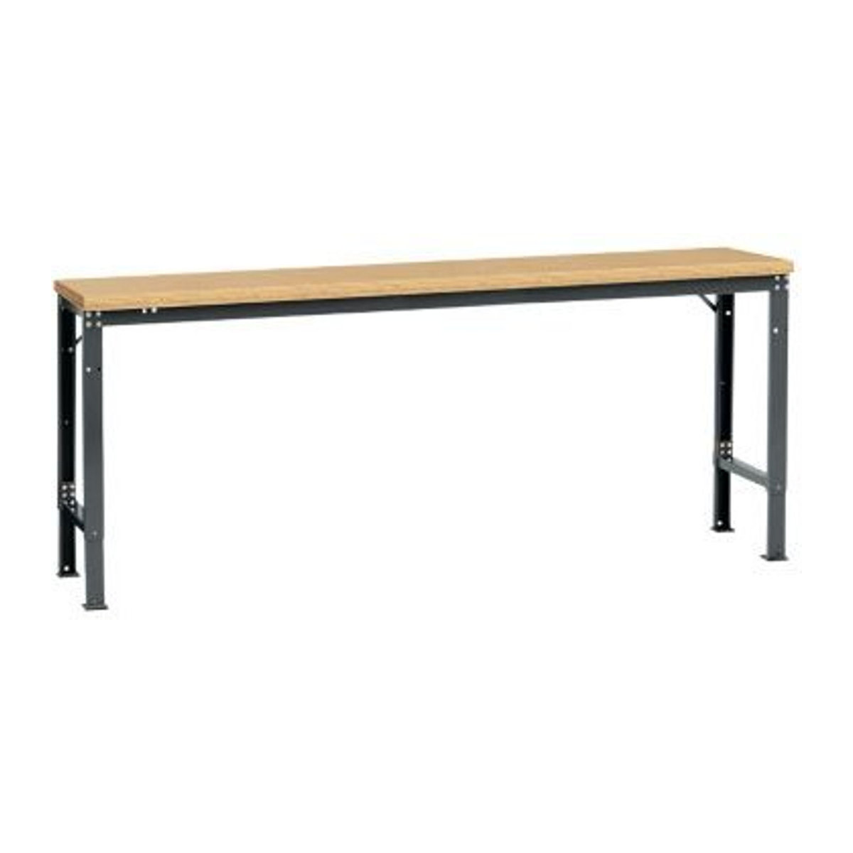 Manuflex Arbeits-Grundtisch UNIVERSAL Spezial mit Multiplexplatte in Anthrazit und Natur, B/T: 200 x 80 cm - Bild 2