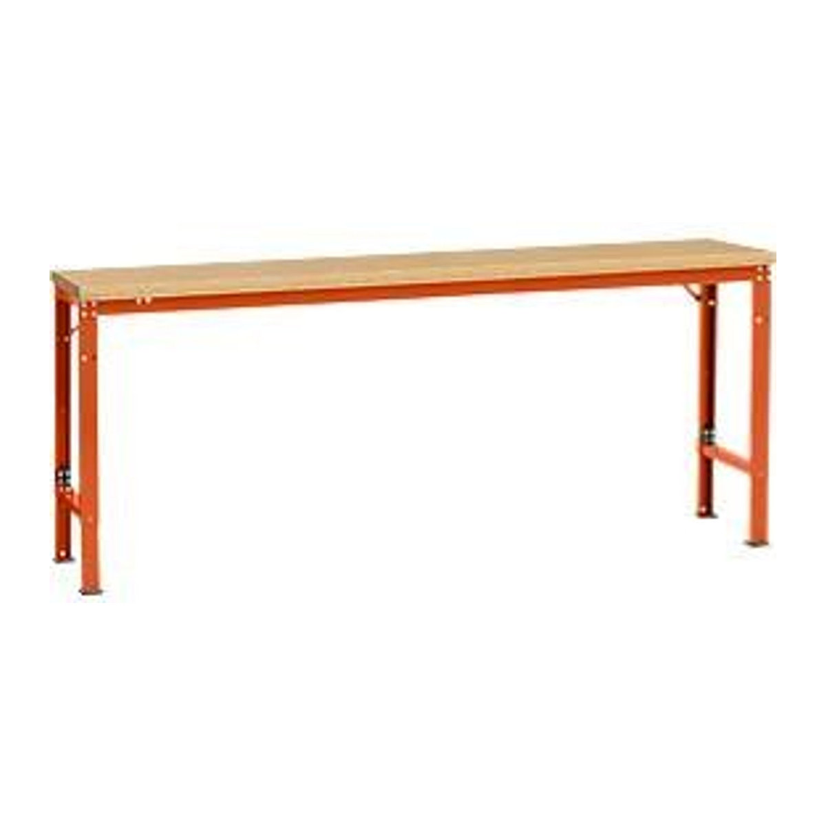 Manuflex Arbeits-Grundtisch UNIVERSAL Spezial mit Multiplexplatte in Buche, B/T/H: 2000 x 800 x 80 cm, Rot-Orange - Bild 2