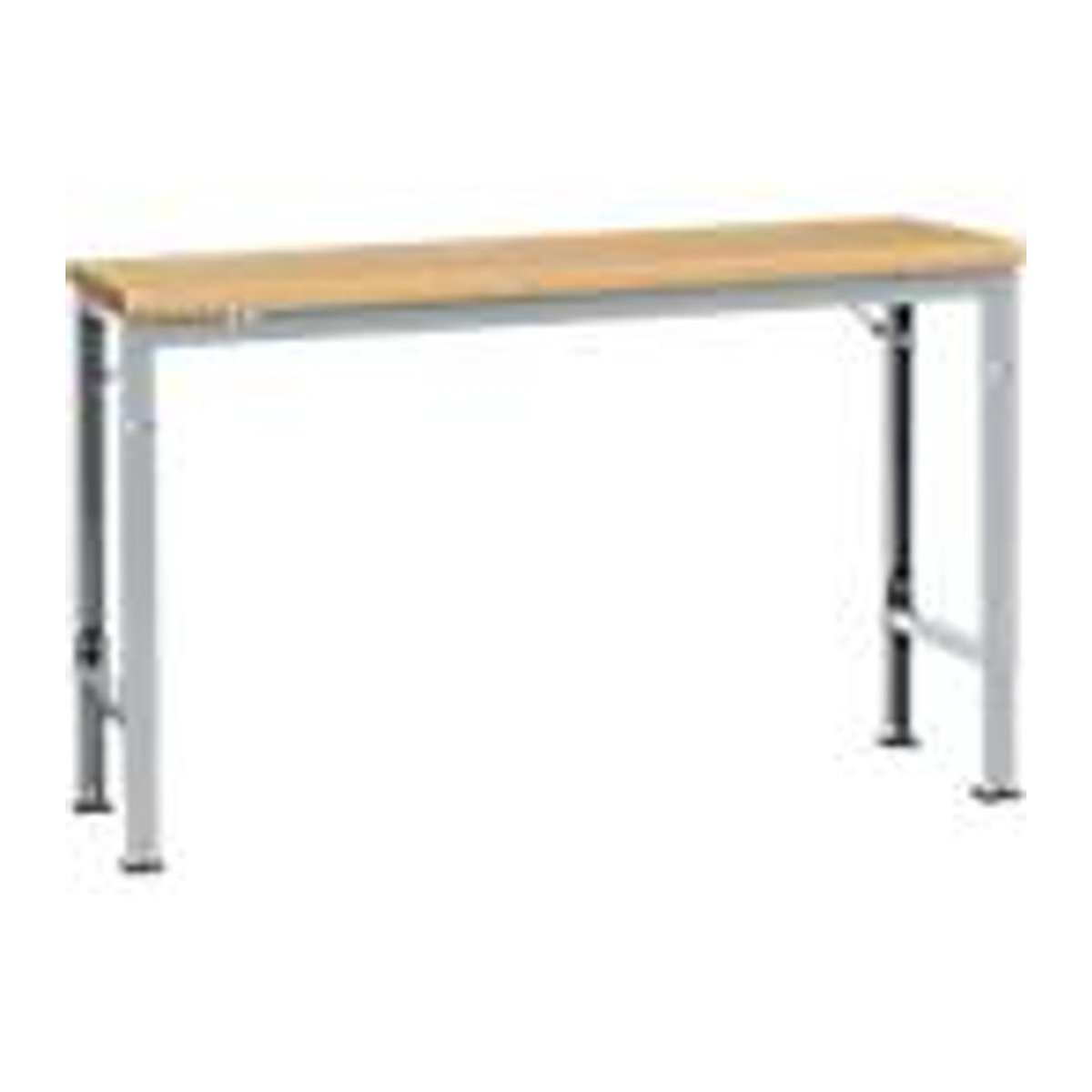 Manuflex Arbeits-Grundtisch UNIVERSAL Spezial mit Multiplexplatte in Buche Natur und alufarben, B/T/H: 150 x 80 x 75 cm - Bild 2