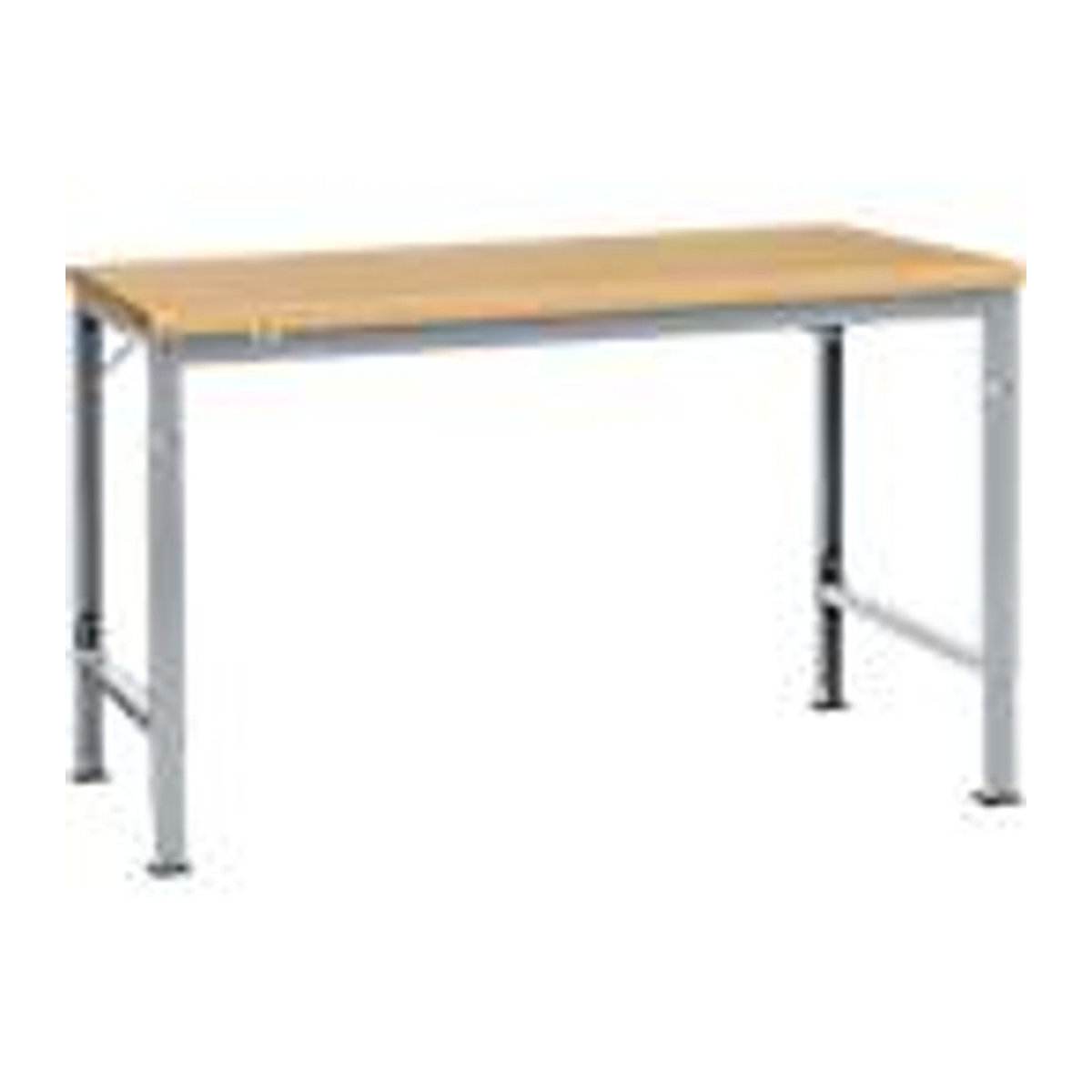 Manuflex Arbeits-Grundtisch UNIVERSAL Spezial mit Multiplexplatte in Buche und Alusilber, B/T/H: 150 x 100 x 70 cm - Bild 2