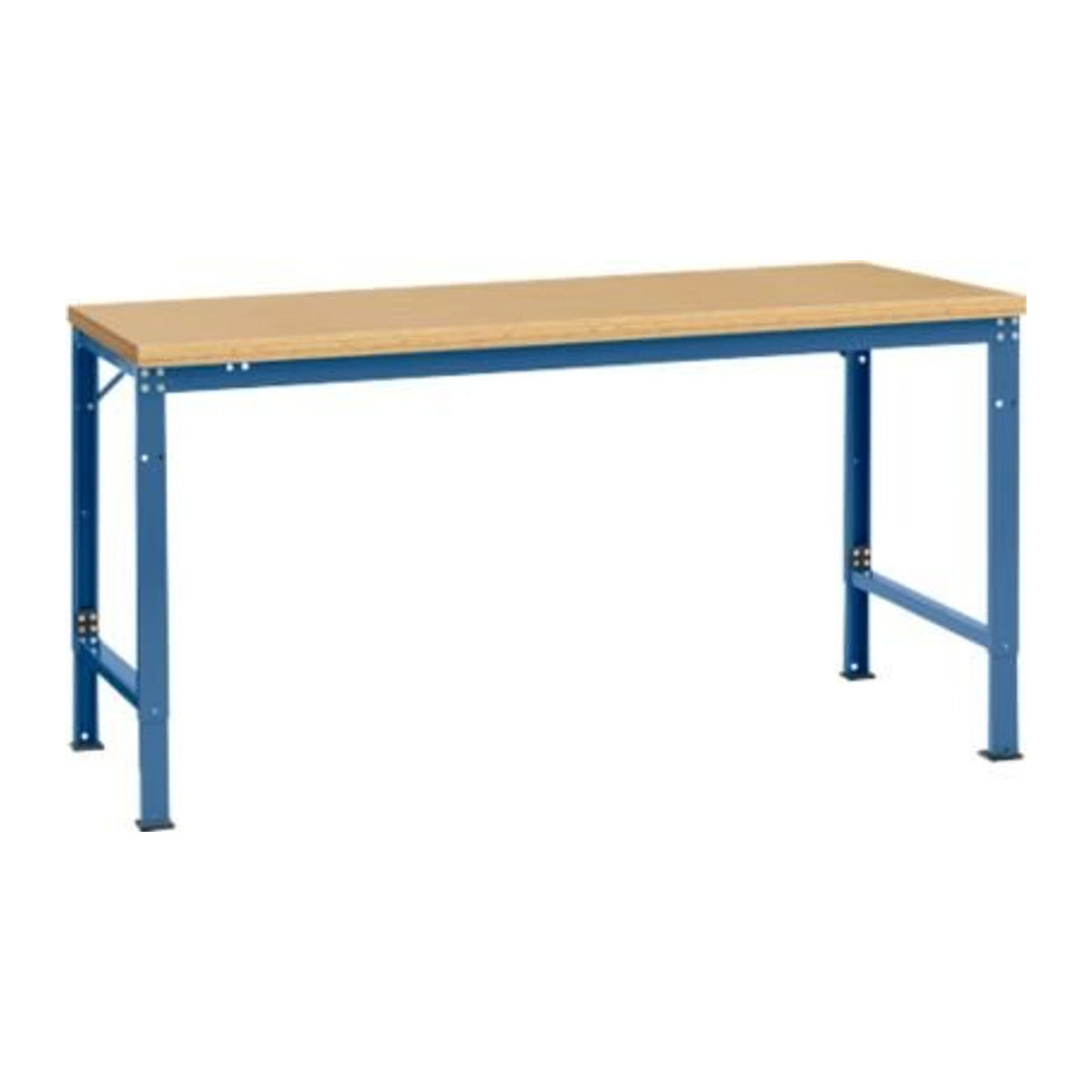 Manuflex Arbeits-Grundtisch UNIVERSAL Spezial mit Multiplexplatte in Buche und Blau, B/T: 175 x 100 cm - Bild 2