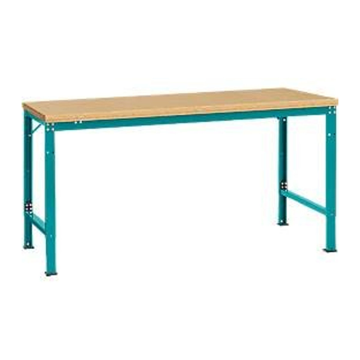 Manuflex Arbeits-Grundtisch UNIVERSAL Spezial mit Multiplexplatte in Buche und Blau, B/T: 175 x 100 cm - Bild 2