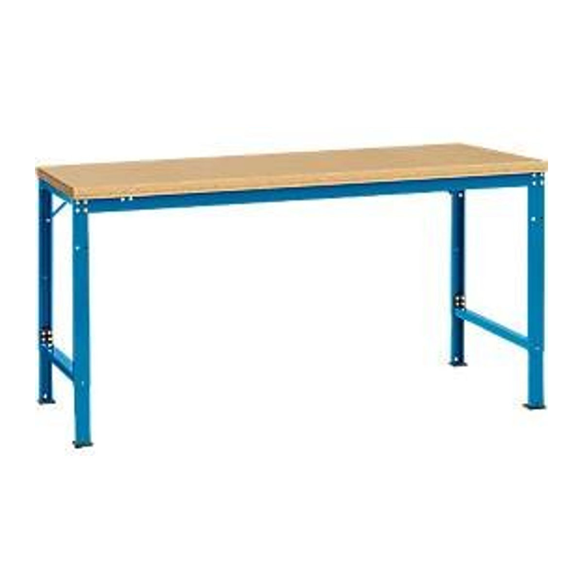 Manuflex Arbeits-Grundtisch UNIVERSAL Spezial mit Multiplexplatte in Buche und Blau, B/T: 1750 x 1000 mm - Bild 2