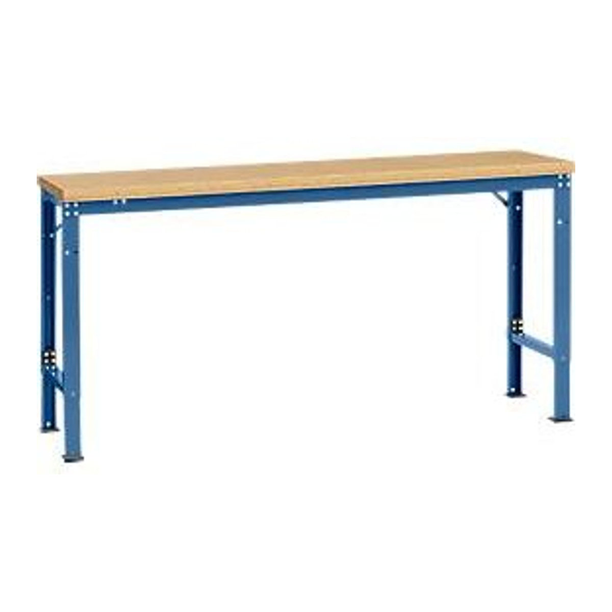 Manuflex Arbeits-Grundtisch UNIVERSAL Spezial mit Multiplexplatte in Buche und Blau, B/T: 1750 x 800 mm - Bild 2