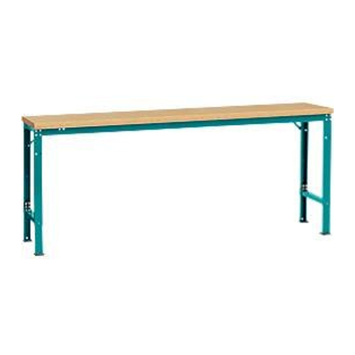 Manuflex Arbeits-Grundtisch UNIVERSAL Spezial mit Multiplexplatte in Buche und Blau, B/T: 200 x 80 cm - Bild 2