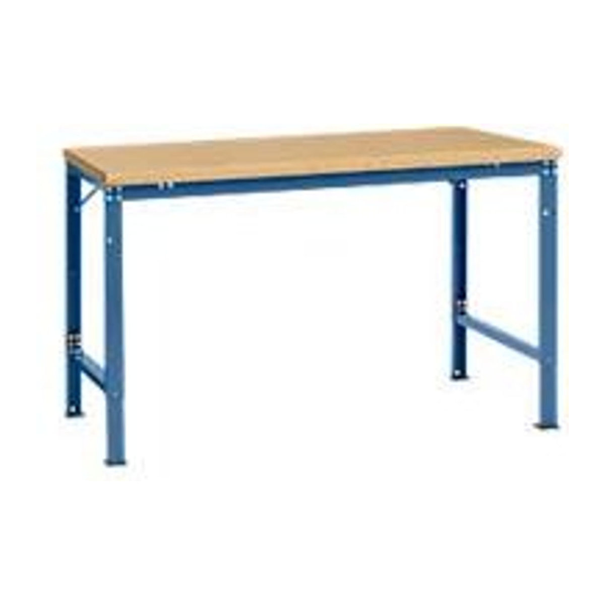Manuflex Arbeits-Grundtisch UNIVERSAL Spezial mit Multiplexplatte in Buche und Blau, B/T/H: 150 x 100 x 75 cm - Bild 2