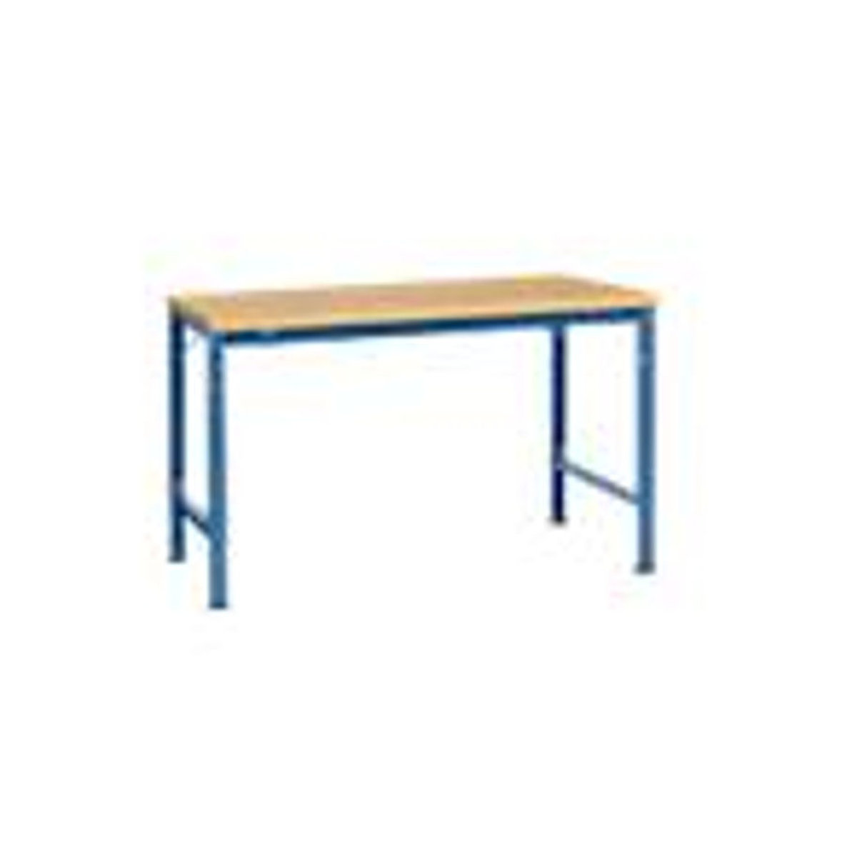 Manuflex Arbeits-Grundtisch UNIVERSAL Spezial mit Multiplexplatte in Buche und Blau, B/T/H: 150 x 100 x 75 cm - Bild 3