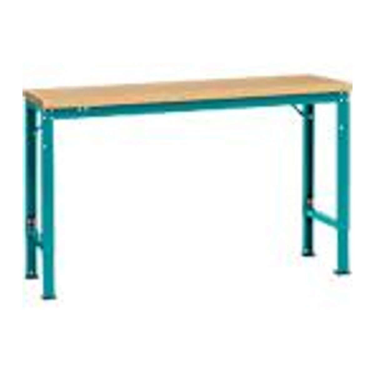 Manuflex Arbeits-Grundtisch UNIVERSAL Spezial mit Multiplexplatte in Buche und Blau, B/T/H: 150 x 80 x 90 cm - Bild 2
