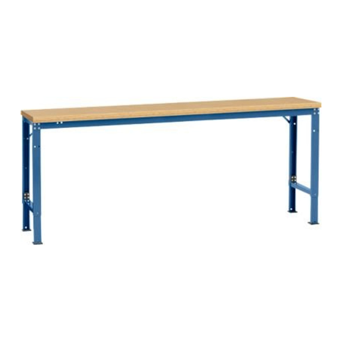 Manuflex Arbeits-Grundtisch UNIVERSAL Spezial mit Multiplexplatte in Buche und Blau, B/T/H: 200 x 80 x 200 cm - Bild 2