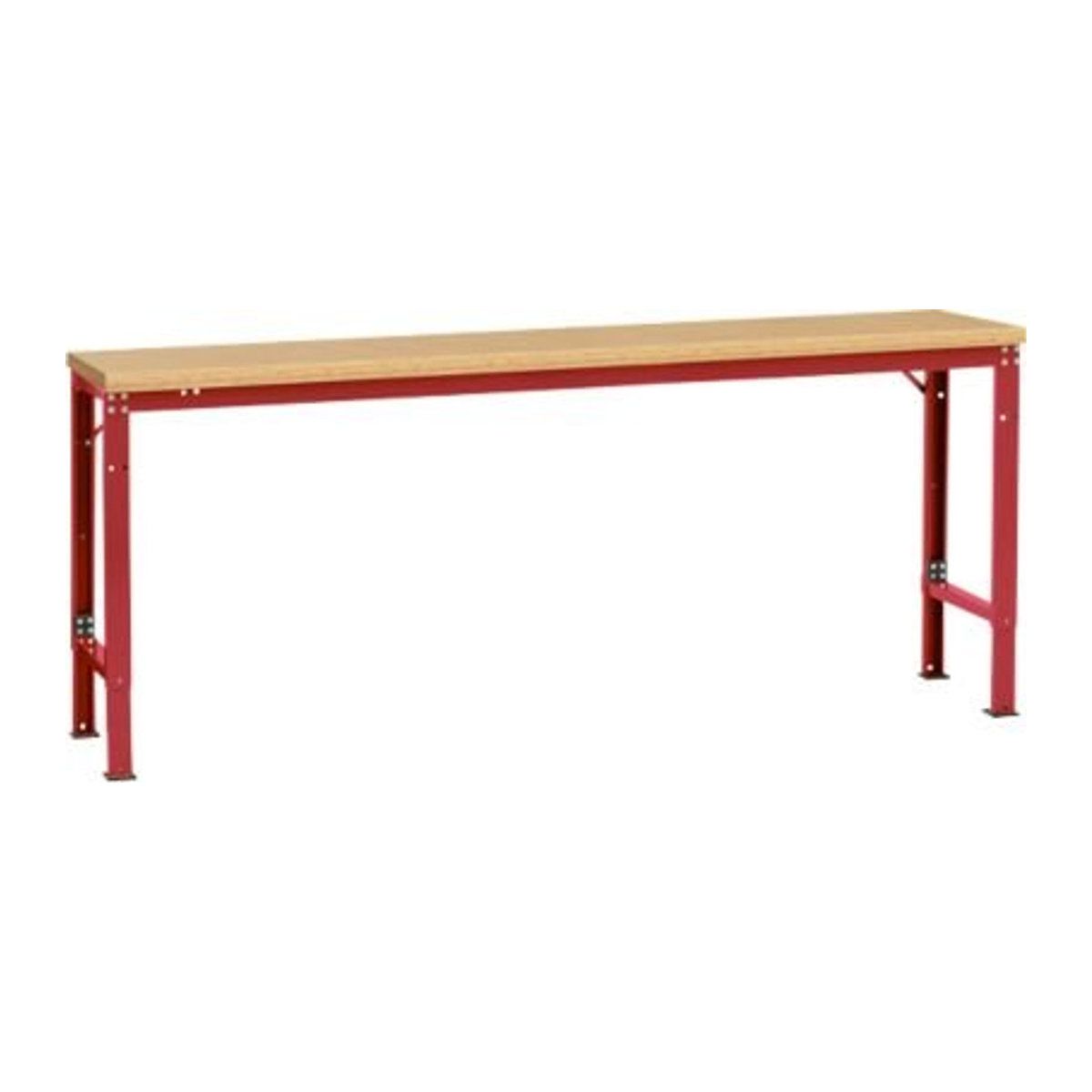 Manuflex Arbeits-Grundtisch UNIVERSAL Spezial mit Multiplexplatte in Buche und Rot, B/T: 2000 x 800 mm - Bild 2