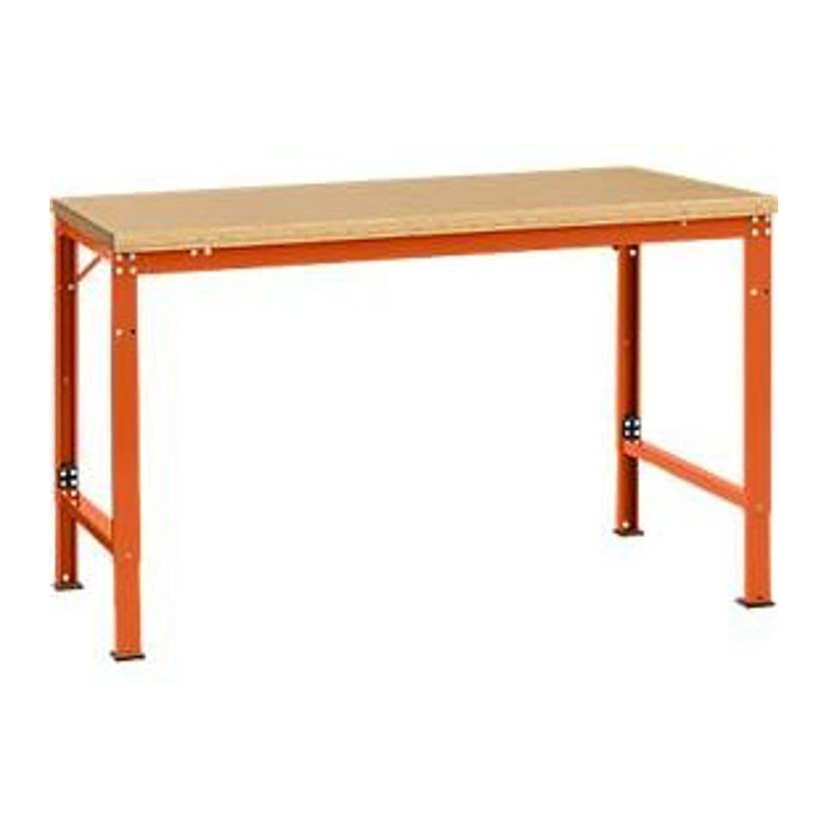 Manuflex Arbeits-Grundtisch UNIVERSAL Spezial mit Multiplexplatte in Buche und Rotorange, B/T: 150 x 100 cm - Bild 2