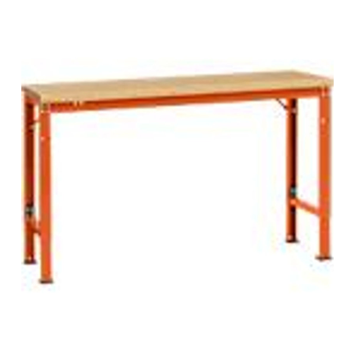 Manuflex Arbeits-Grundtisch UNIVERSAL Spezial mit Multiplexplatte in Buche und rotorange, B/T: 150 x 80 cm - Bild 2