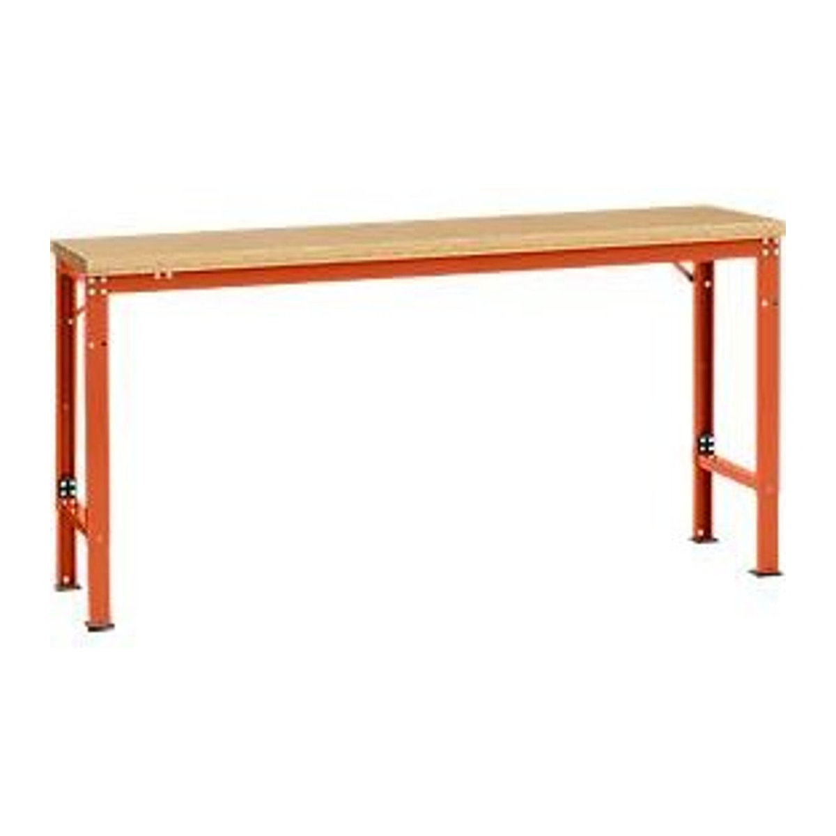 Manuflex Arbeits-Grundtisch UNIVERSAL Spezial mit Multiplexplatte in Buche und Rotorange, B/T: 1750 x 800 mm - Bild 2