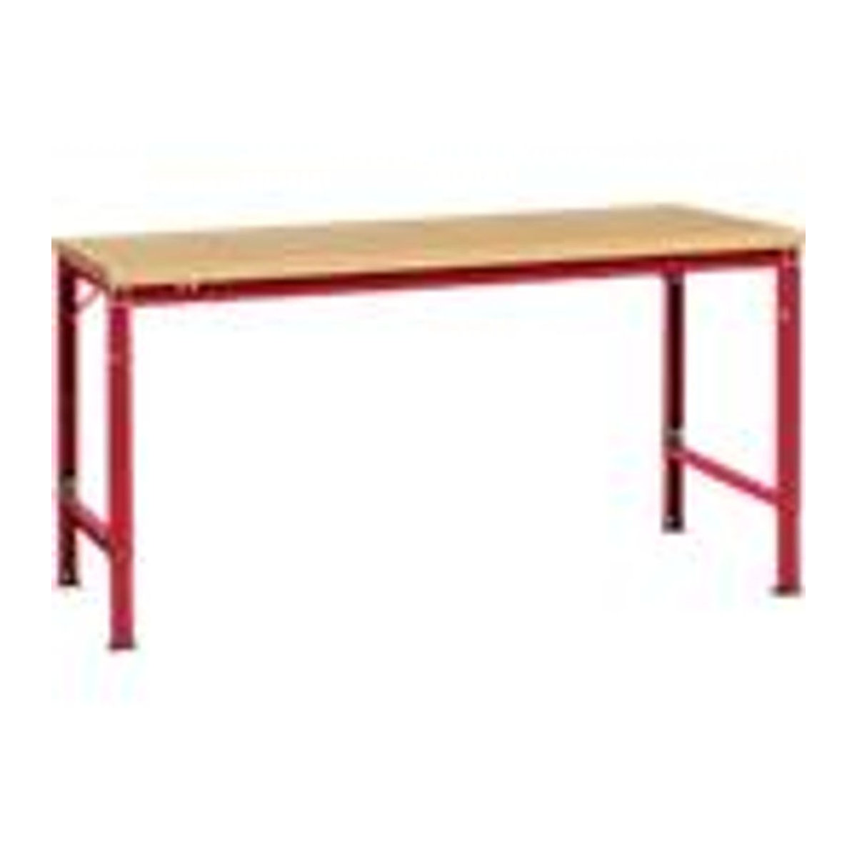 Manuflex Arbeits-Grundtisch UNIVERSAL Spezial mit Multiplexplatte in Buche und Rubinrot, B/T: 175 x 100 cm - Bild 3