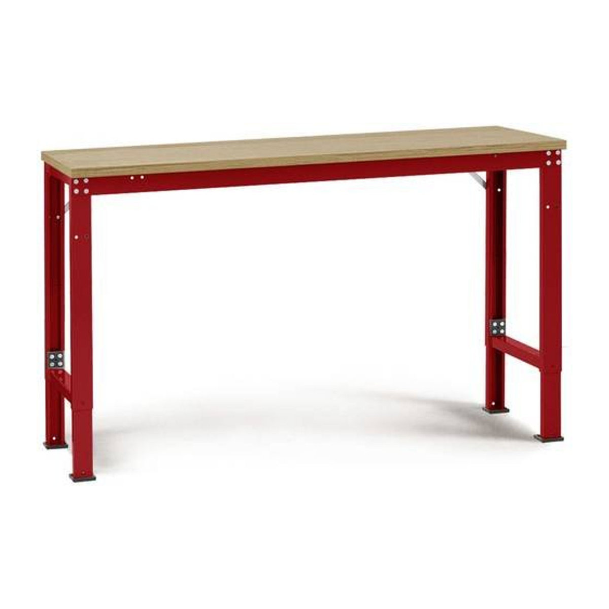 Manuflex Arbeits-Grundtisch UNIVERSAL Spezial mit Multiplexplatte in Rot, B/T: 175 x 80 cm - Bild 1