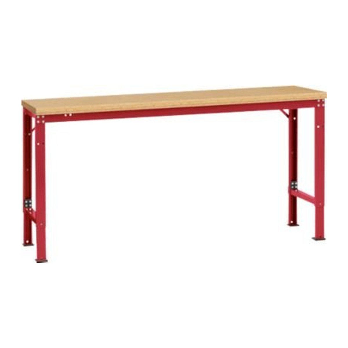 Manuflex Arbeits-Grundtisch UNIVERSAL Spezial mit Multiplexplatte in Rot, B/T: 175 x 80 cm - Bild 2