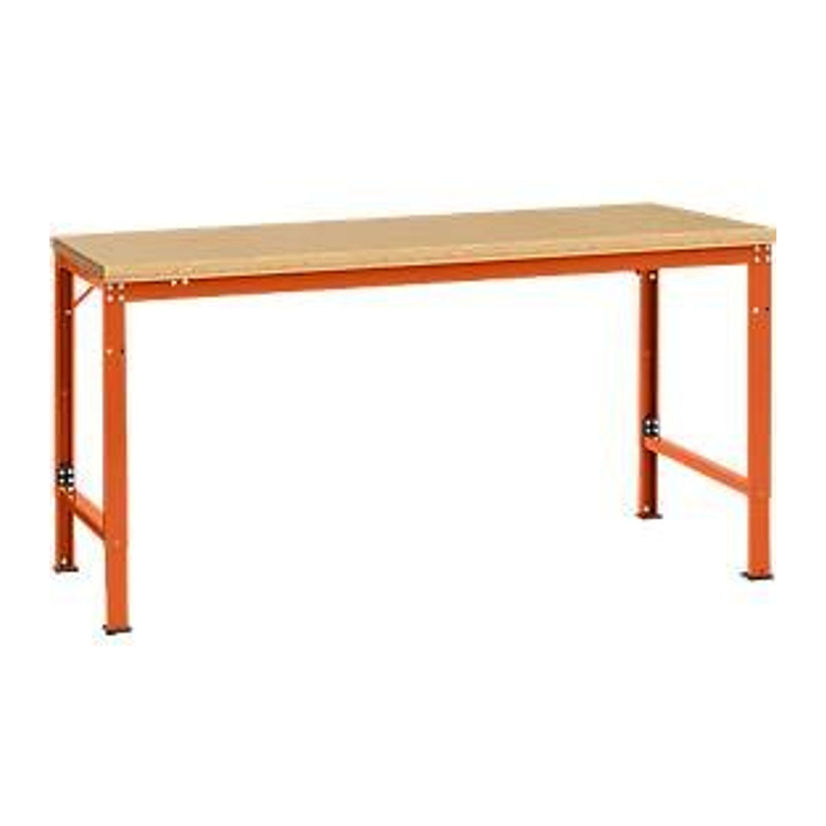 Manuflex Arbeits-Grundtisch UNIVERSAL Spezial mit Multiplexplatte in Rotorange, B/T: 175 x 100 cm - Bild 2