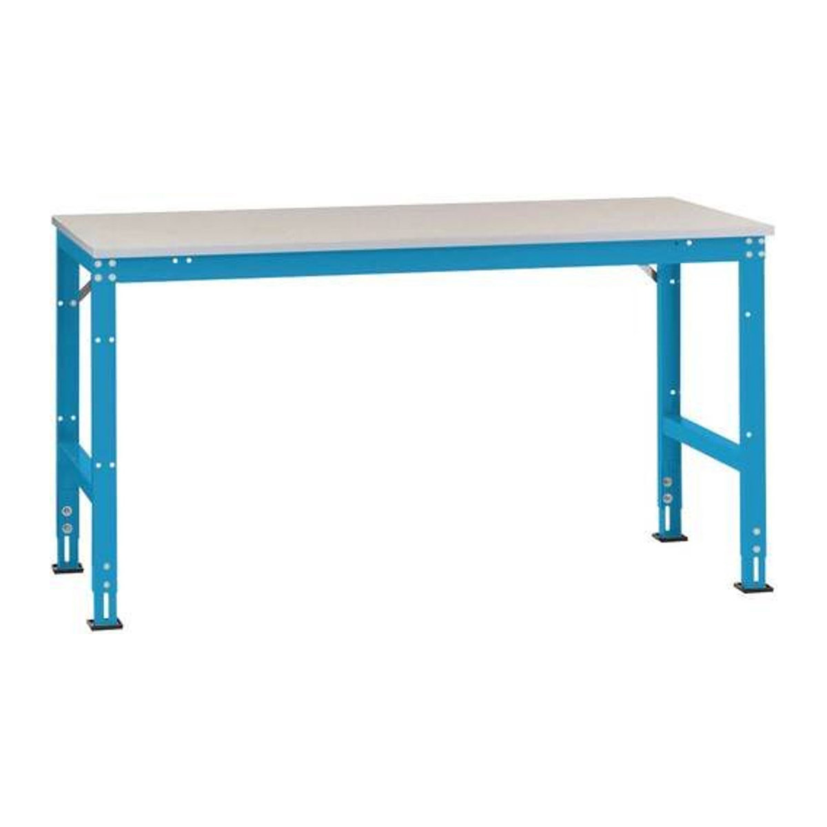 Manuflex Arbeits-Grundtisch UNIVERSAL Standard mit Kunststoffplatte in Blau und Grau, B/T/H: 200 x 80 x 76 cm - Bild 1