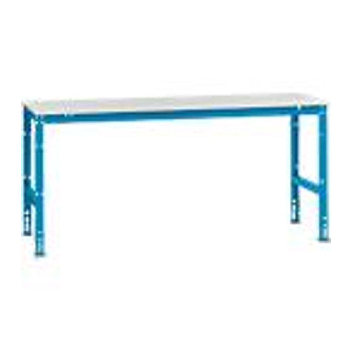 Manuflex Arbeits-Grundtisch UNIVERSAL Standard mit Kunststoffplatte in Blau und Grau, B/T/H: 200 x 80 x 76 cm - Bild 2