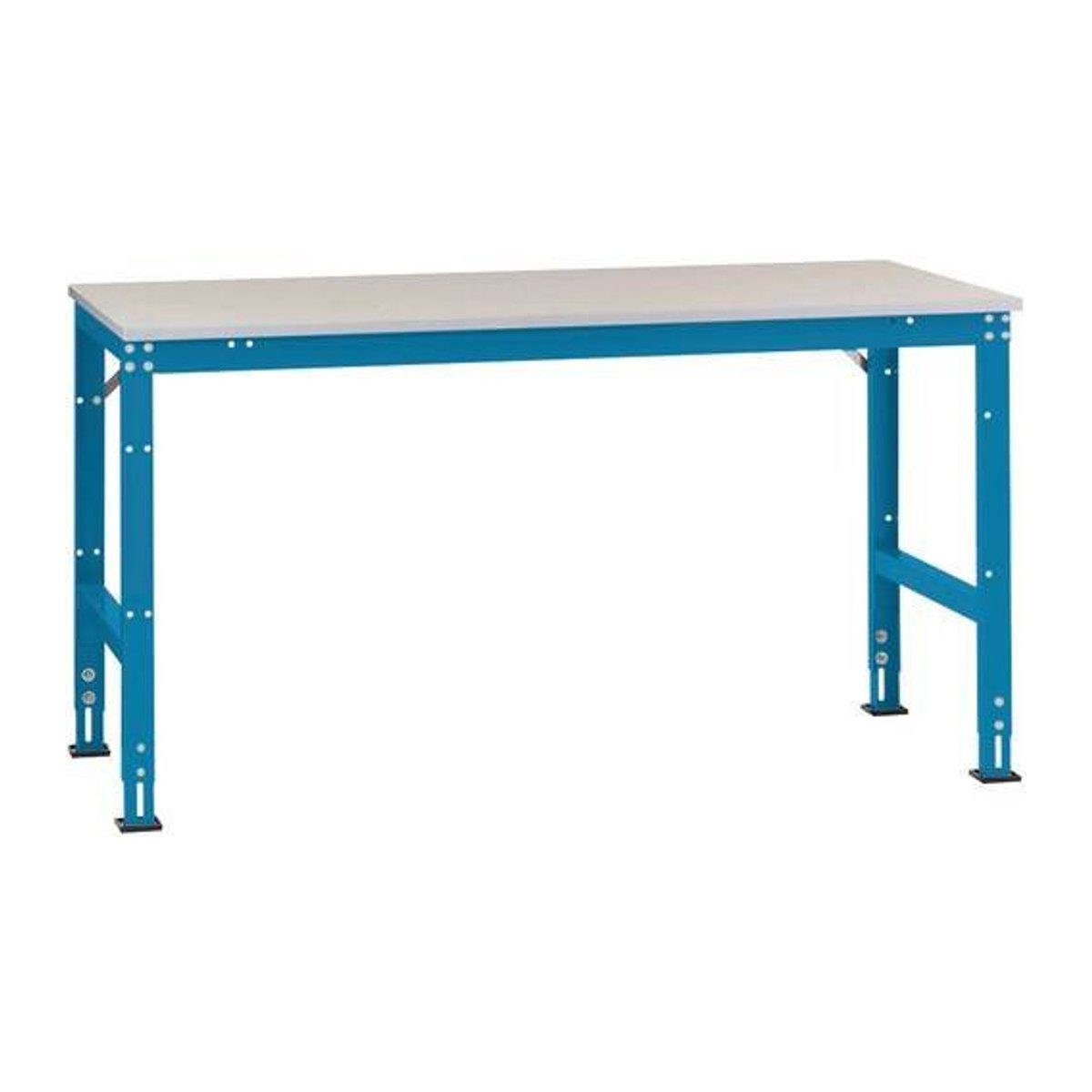 Manuflex Arbeits-Grundtisch UNIVERSAL Standard mit Kunststoffplatte in Blau und Grau, B/T/H: 200 x 80 x 76 cm - Bild 1