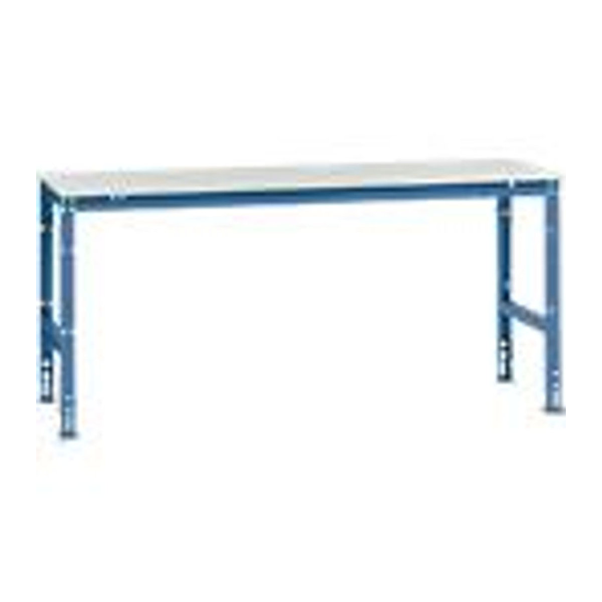 Manuflex Arbeits-Grundtisch UNIVERSAL Standard mit Kunststoffplatte in Blau und Grau, B/T/H: 200 x 80 x 76 cm - Bild 2